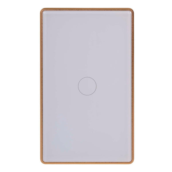 Wifi Single Gang Wall Switch White With Gold Trim -  HV9120-1