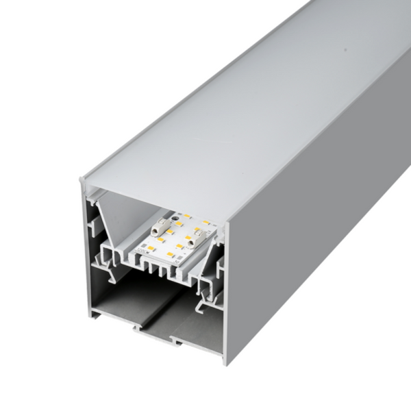 Surface Strip Light Profile L2500mm W75mm Silver Aluminium - VB-ALP7578-2.5M