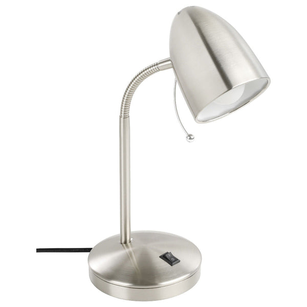Lara 1 Light Table Lamp With USB Charging Satin Nickel - 205275N