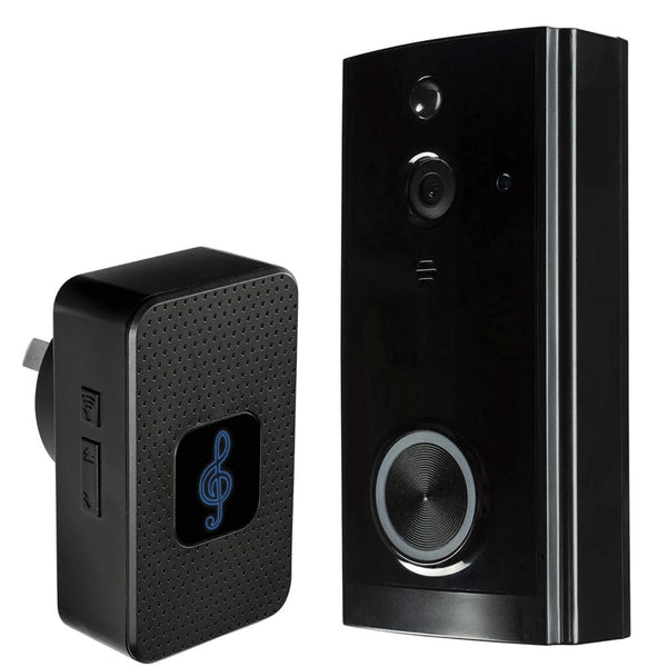 Smart Doorbell 24V Chime 240V Black Polycarbonate - 22163/06