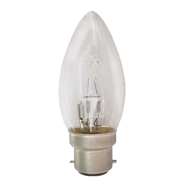 Candle Halogen Globe BC 18W 240V Clear Glass 2800K - CLAHACAN18WBCCL