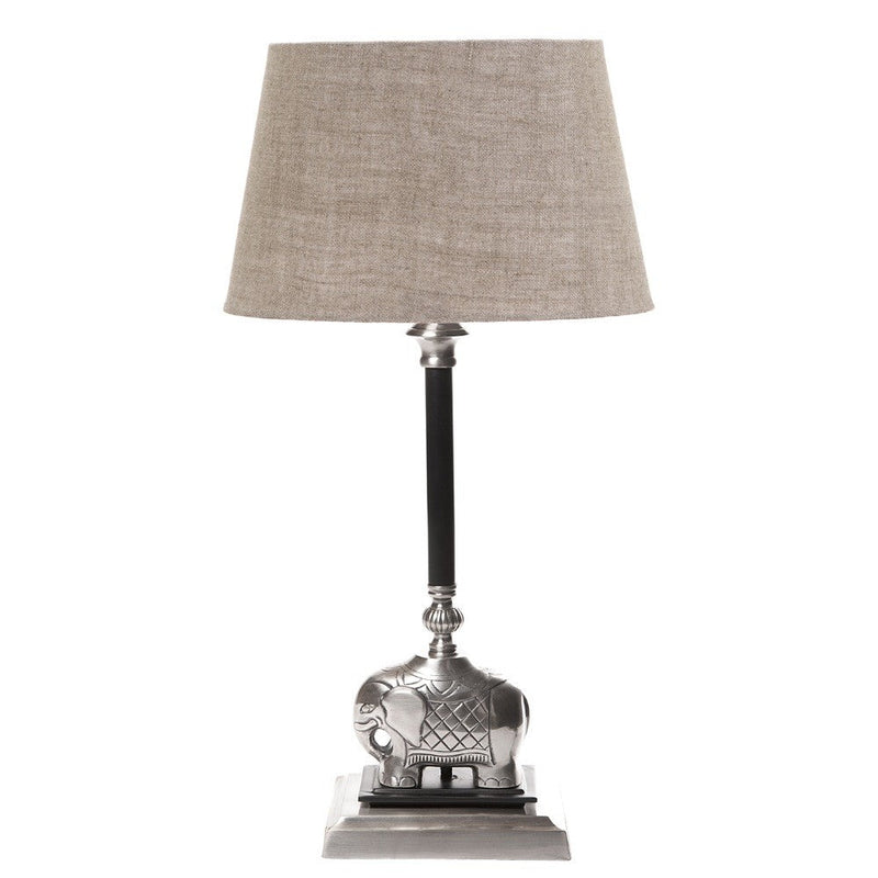 Sabu 1 Light Antique Silver/Black - Brass Elephant Table Lamp Base Only - ELANK29212DKAS