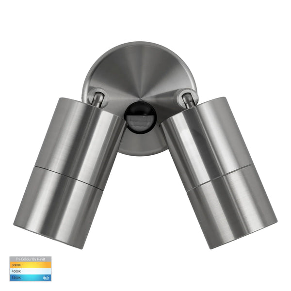 Tivah 316 Stainless Steel TRI Colour Double Adjustable Spot Lights with Sensor - HV1305T-PIR