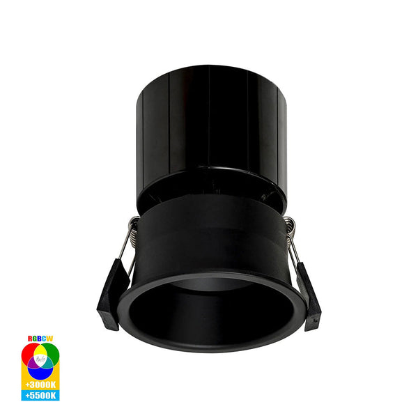 Prime Smart LED Downlight Black W84mm RGBCW - HV5513RGBCW-BLK