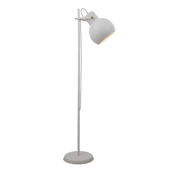 Mento 1 Light Floor Lamp White, Antique Brass - MENTO FL-WHAB