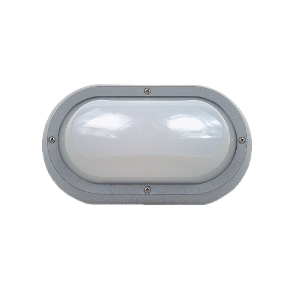 LED Bunker Light Silver / Grey Polycarbonate 3000K - LJL6001-SG
