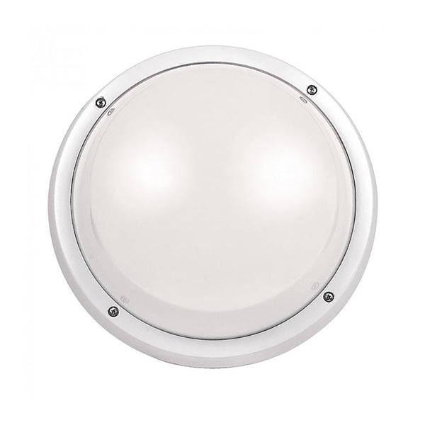 Round LED Bunker Light White Polycarbonate 3000K - LJL6051-WH