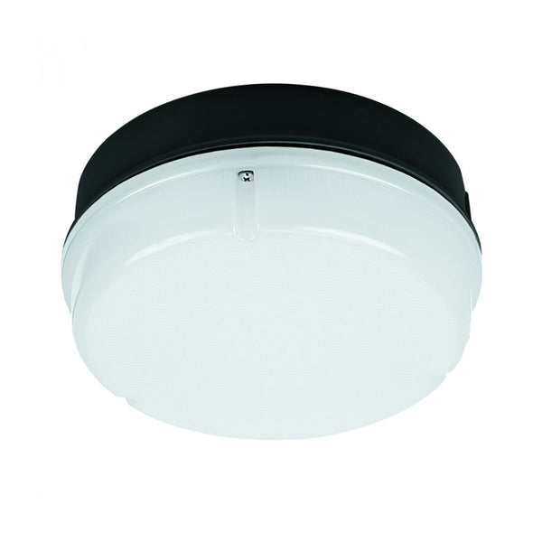 Round Outdoor Close To Ceiling Light 8W Black 3000K - LJY204-BL