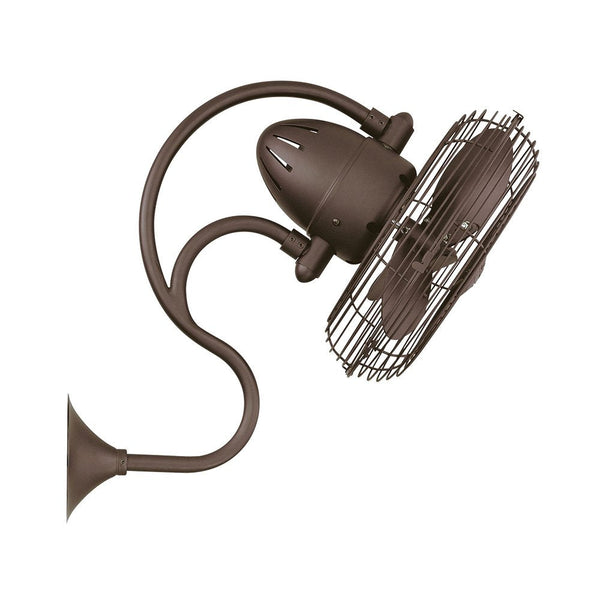Melody AC Wall Fan 13" Textured Bronze - Metal Blades and Safety Cage - ME-TB