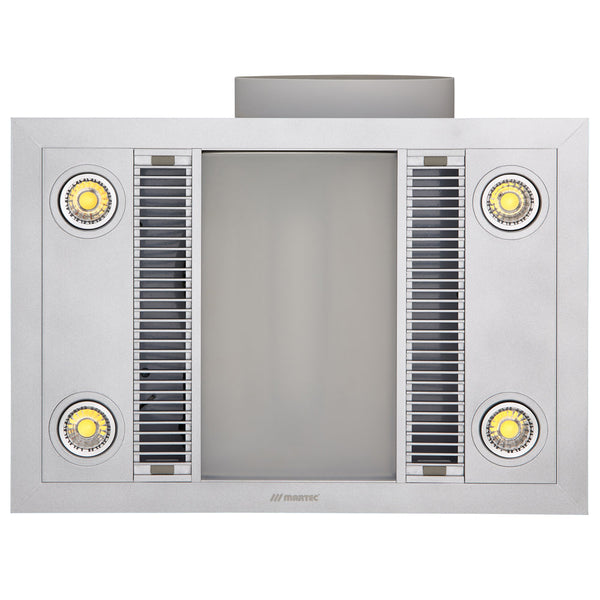 Linear 1000W Halogen 3 in 1 Bathroom Heater & High Extraction Exhaust Fan with LED Light Silver - MBHL1000S