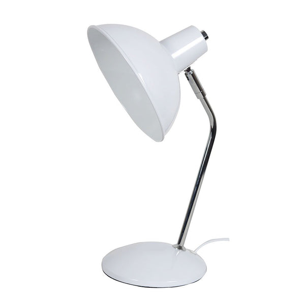 Thea 1 Light Desk Lamp White & Chrome - OL93961WH