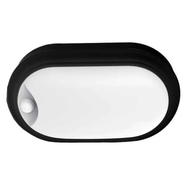 Oval LED Bunker Light With Sensor Black Polycarbonate 3CCT - SL7271TC/BK/S