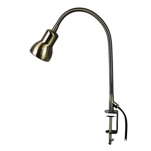 Scope 1 Light Desk Lamp With Clamp Antique Brass - SL98431AB