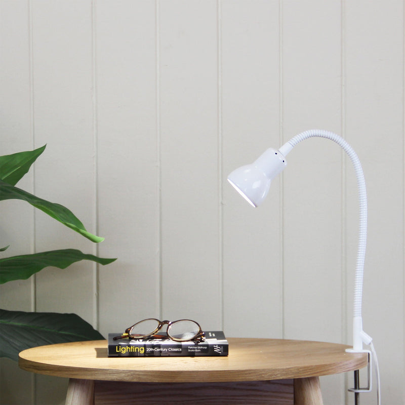 Scope 1 Light Desk Lamp With Clamp White - SL98431WH