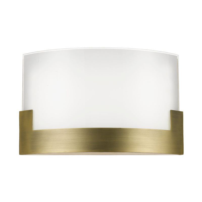 Solita LED Wall Lamp 12W Dimmable 350mm Tri-Colour Antique Brass, Frost - SOLITA WB35-AB