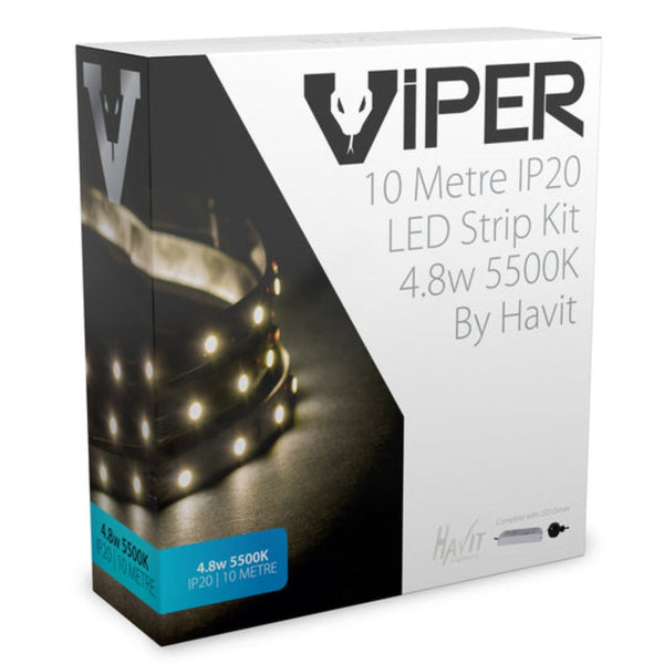 VIPER 4.8W IP20 L10m LED Strip Kit 5500K - VPR9734IP20-60-10M