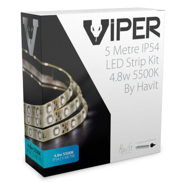 VIPER 4.8W IP54 L10m LED Strip Kit 5500K - VPR9734IP54-60-10M