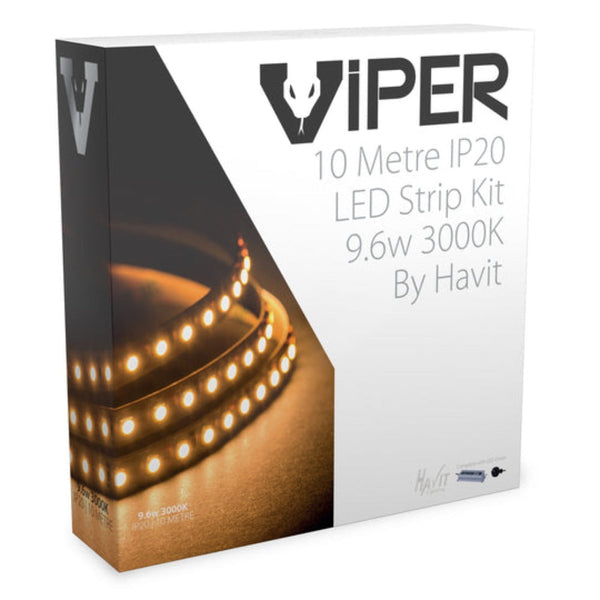 VIPER 9.6W IP20 L10m LED Strip Kit 3000k - VPR9743IP20-120-10M