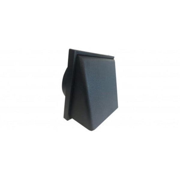 Weather Proof Cowl 100mm with Draft Shutter Black - V100WPCBL
