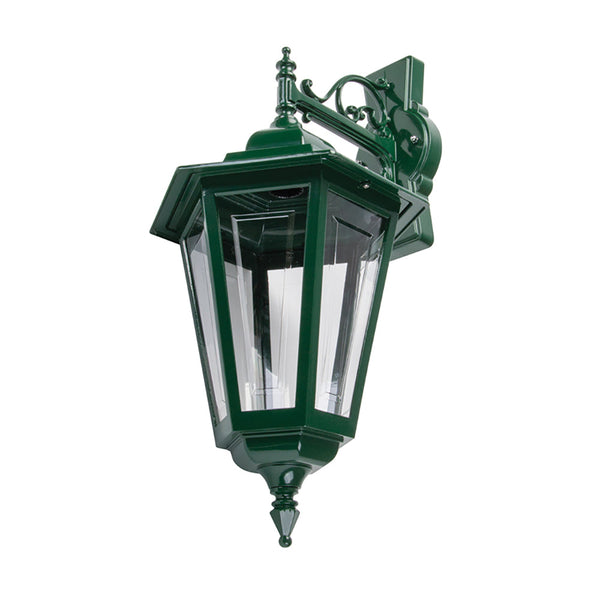 Turin Outdoor Wall Lantern Down Bracket H520mm Green Aluminium - 15491