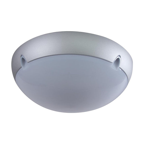 Polydome Outdoor Close To Ceiling Light W340mm Silver Polycarbonate - 18641