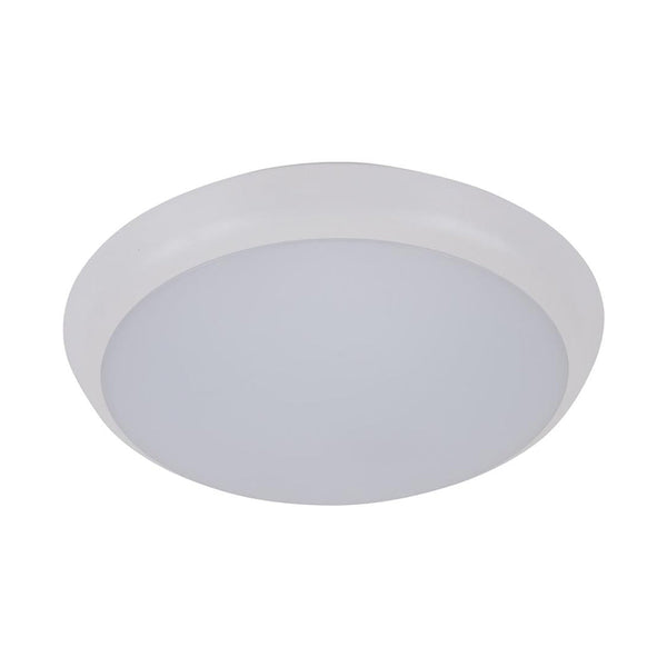 Solar Round LED Oyster Light W200mm White Polycarbonate 3CCT - 20938