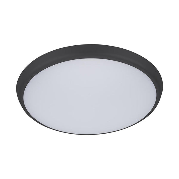 Solar Round LED Oyster Light W300mm Black Polycarbonate 3CCT - 20941