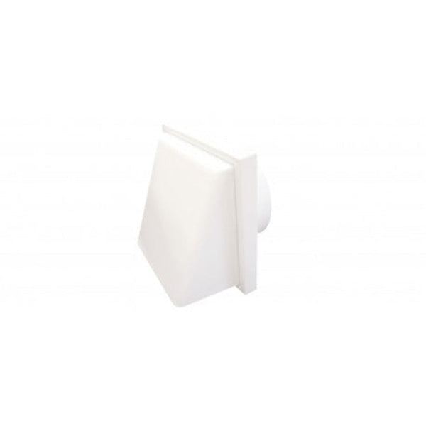 Weather Proof Cowl 125mm with Draft Shutter White - V125WPC